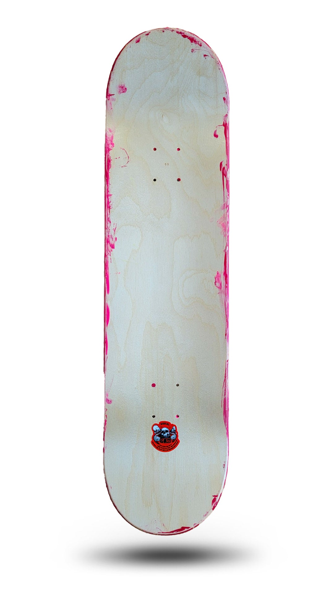 GRITventure 8.5 Skateboard Deck Skull Flower Hand Drawn
