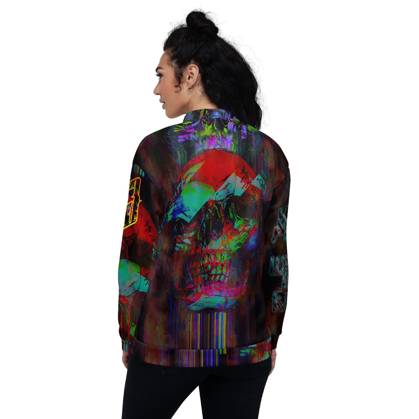 GRITventure Glitch out 8bit Unisex Bomber Jacket