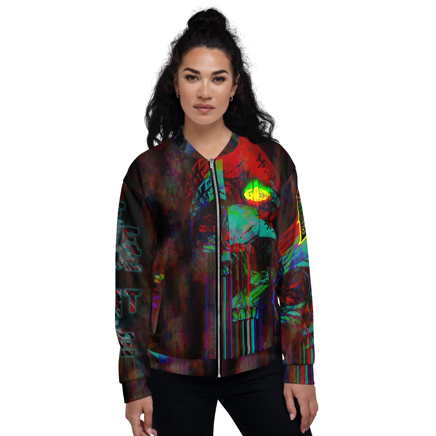 GRITventure Glitch out 8bit Unisex Bomber Jacket