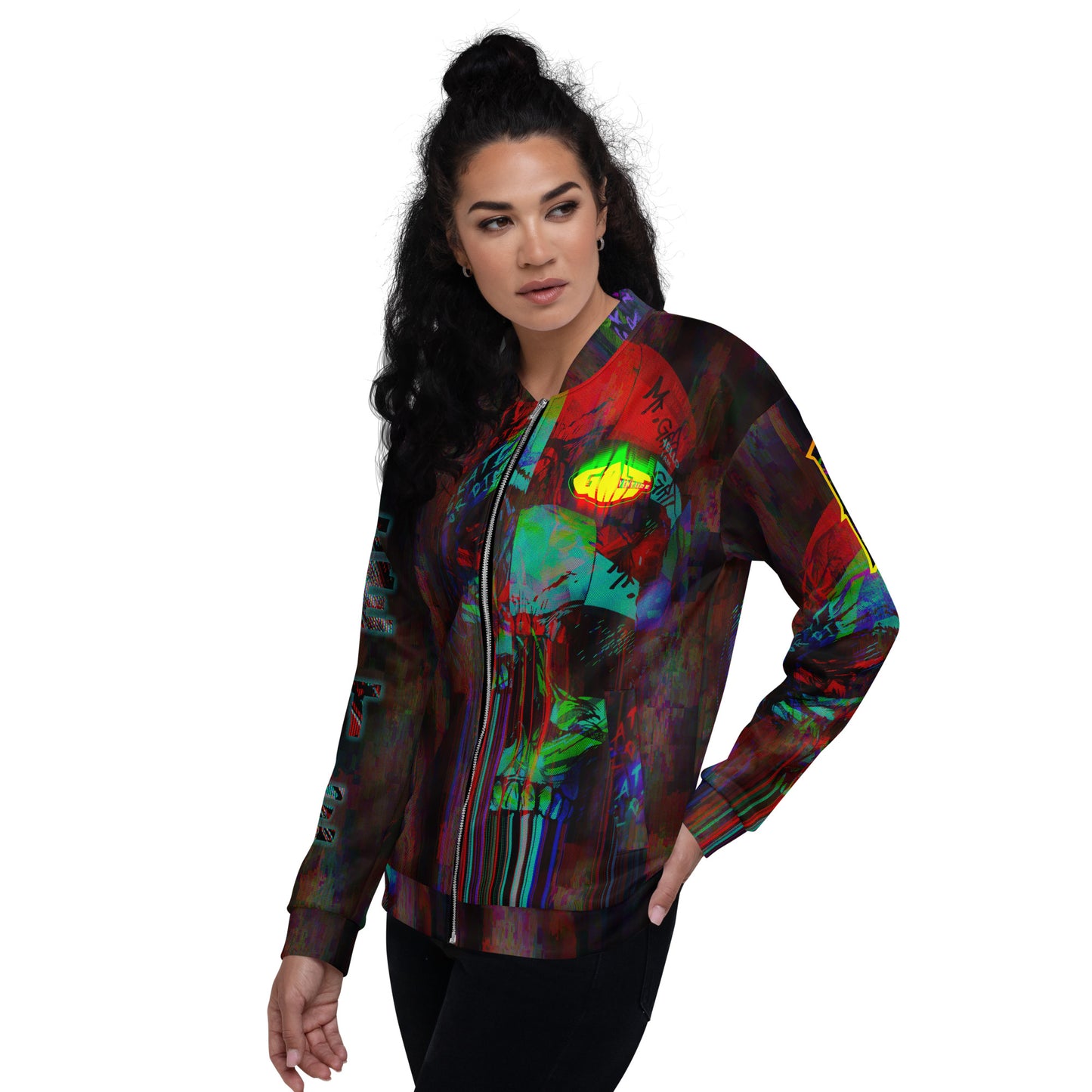 GRITventure Glitch out 8bit Unisex Bomber Jacket