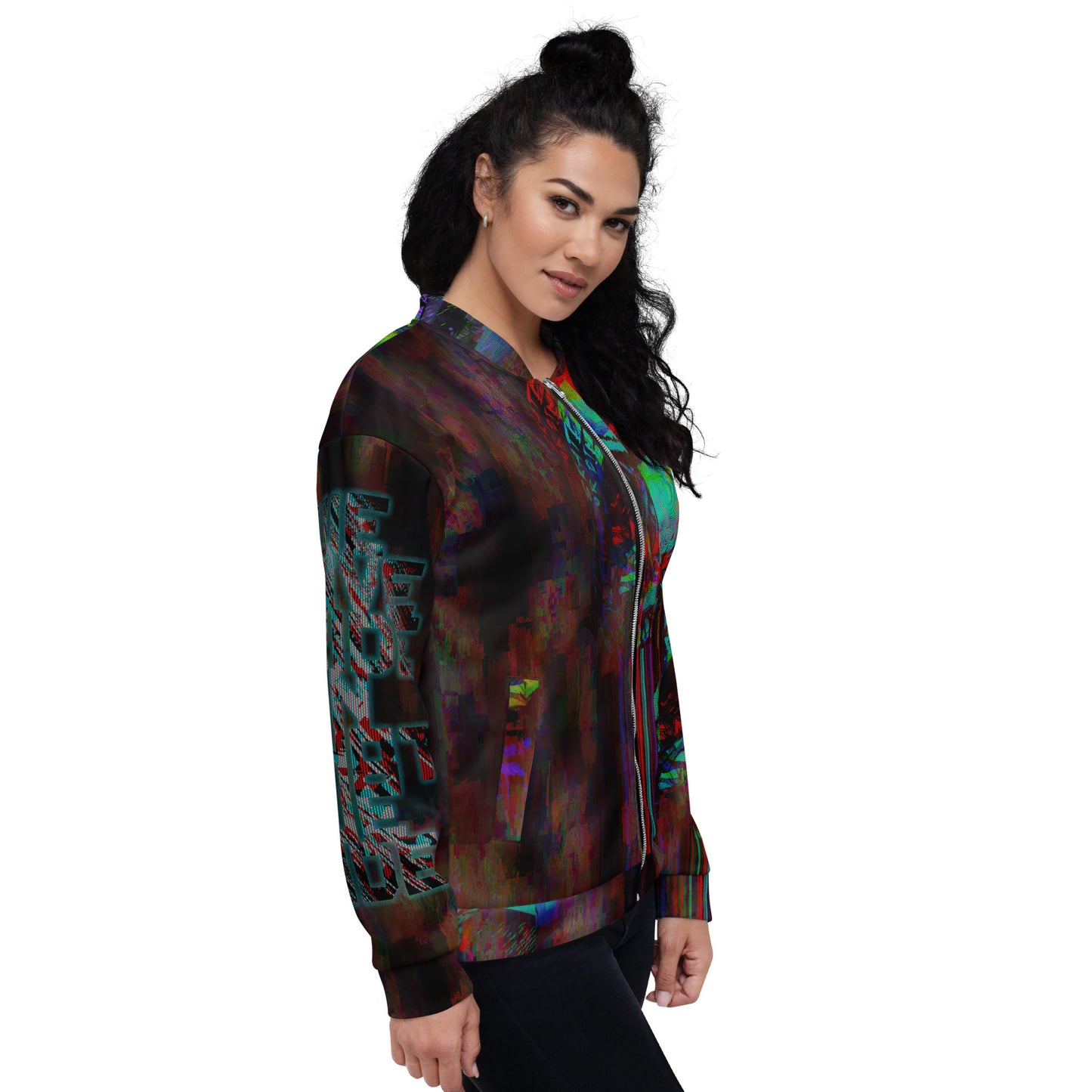GRITventure Glitch out 8bit Unisex Bomber Jacket