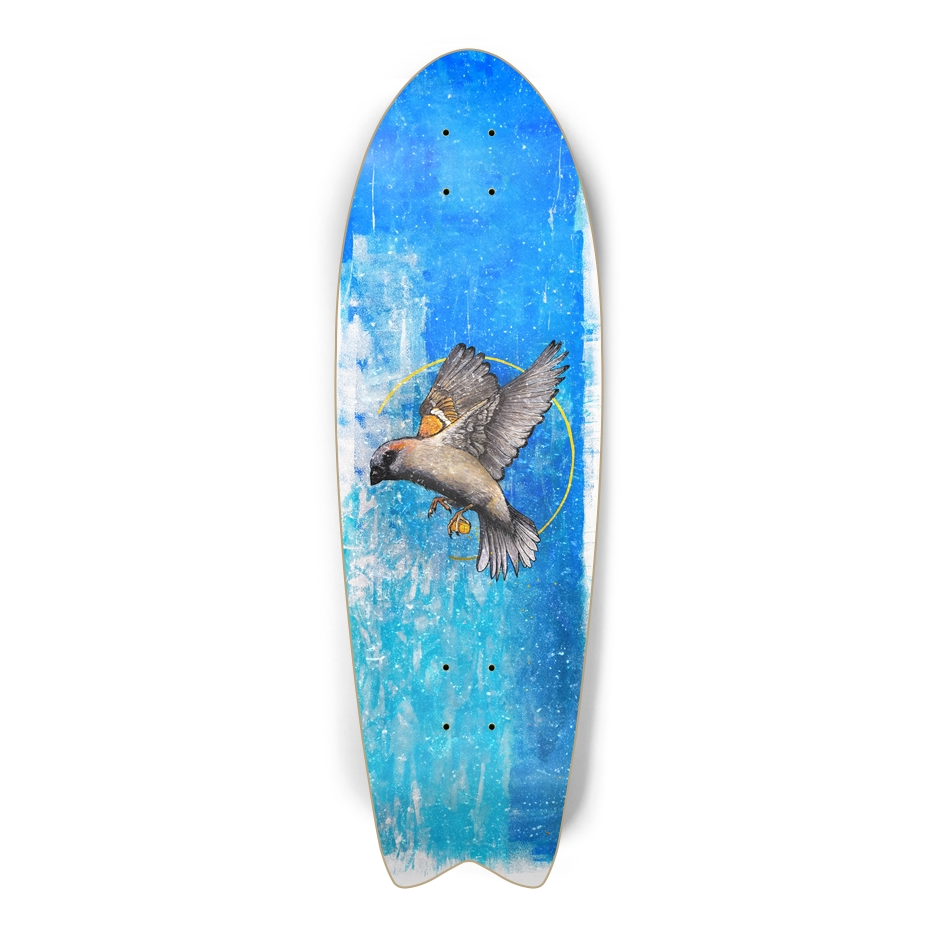 Winter Sky GVS classic fish and swallowtail skateboard